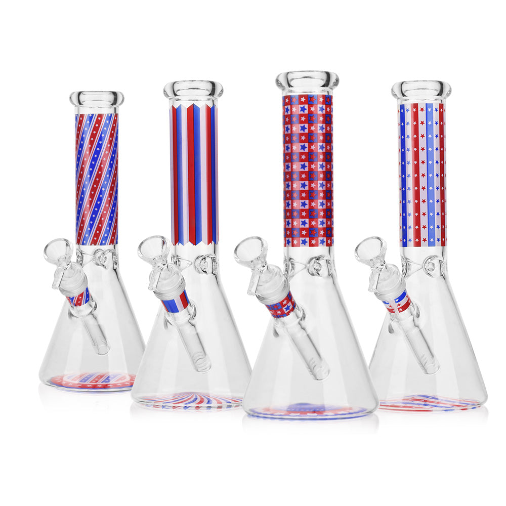 Glass Beaker: Red, White, and Blue- ES23172