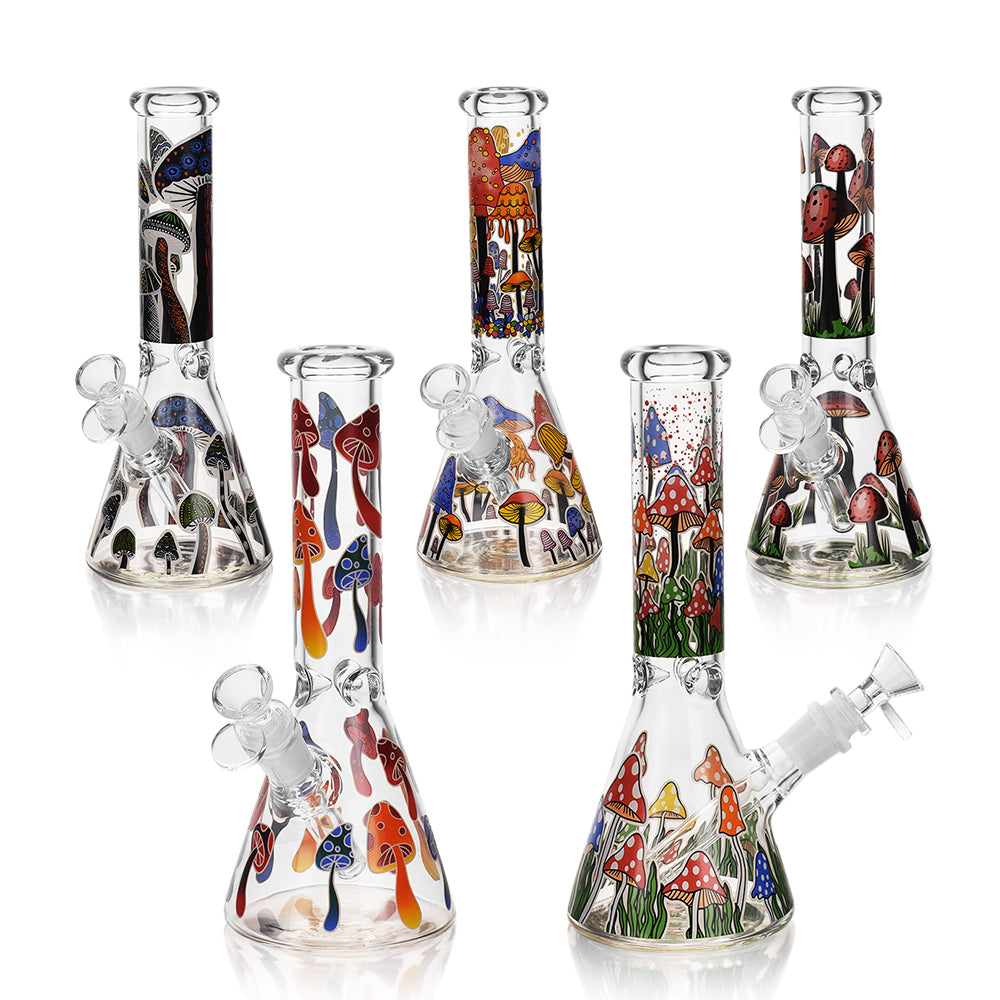 Glass Beaker: Forest O' Mushrooms- ES23137A