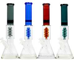 Glass Beaker Tall: Corkscrew Perc- ES24785